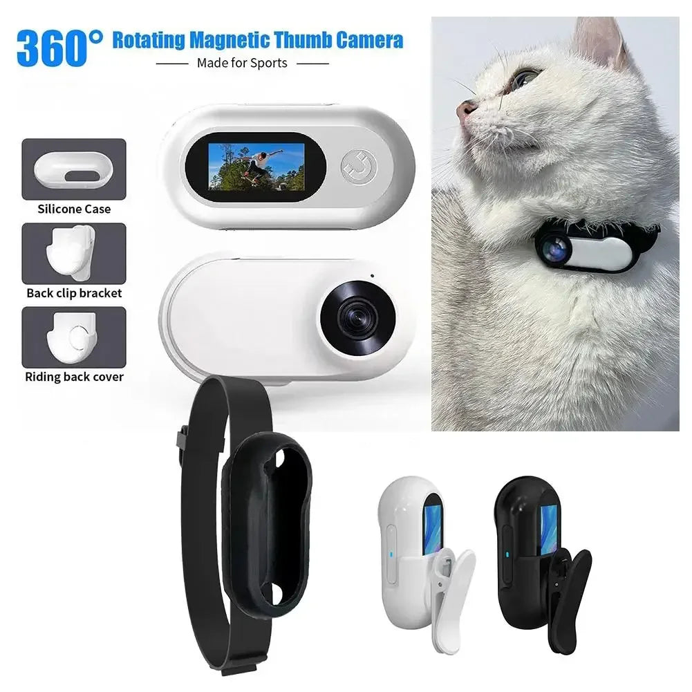 No WiFi Required Cat and Dog Collar Camera with Video Recording Movement, Mini Body Camera Indoor/Outdoor Wireless Collar