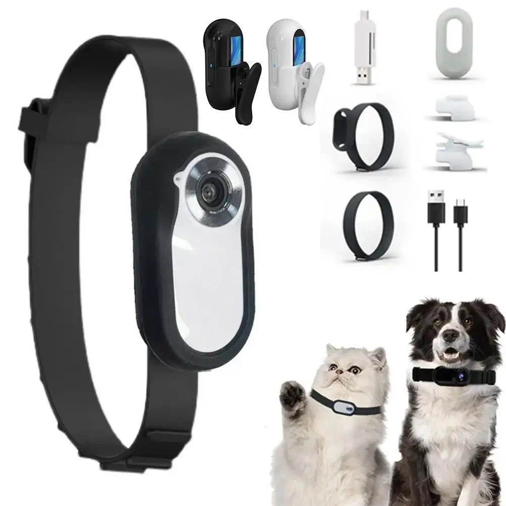 No WiFi Required Cat and Dog Collar Camera with Video Recording Movement, Mini Body Camera Indoor/Outdoor Wireless Collar